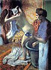 Edgar Degas Famous Paintings - Breakfast after the Bath II